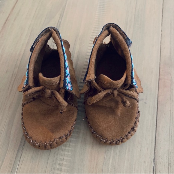 Genuine Kids | Brown Embroidered Moccasins - Picture 2 of 8
